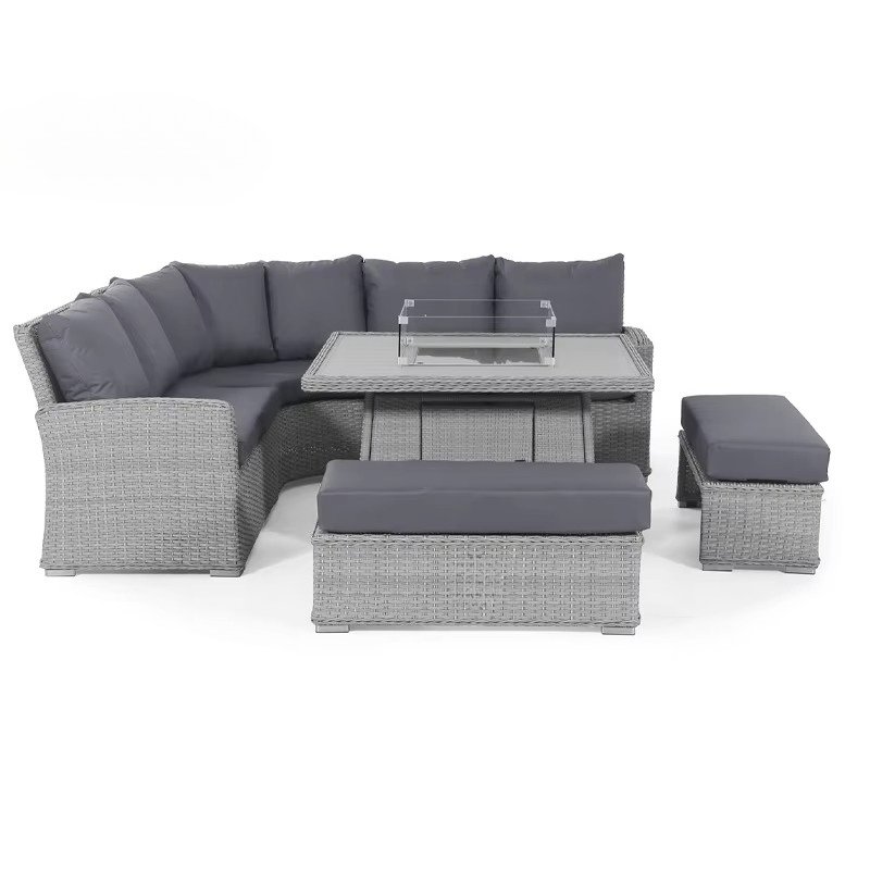 Outdoor Furniture And Fire Pit - Waterdichte 4-delige loungeset van wicker, aluminium