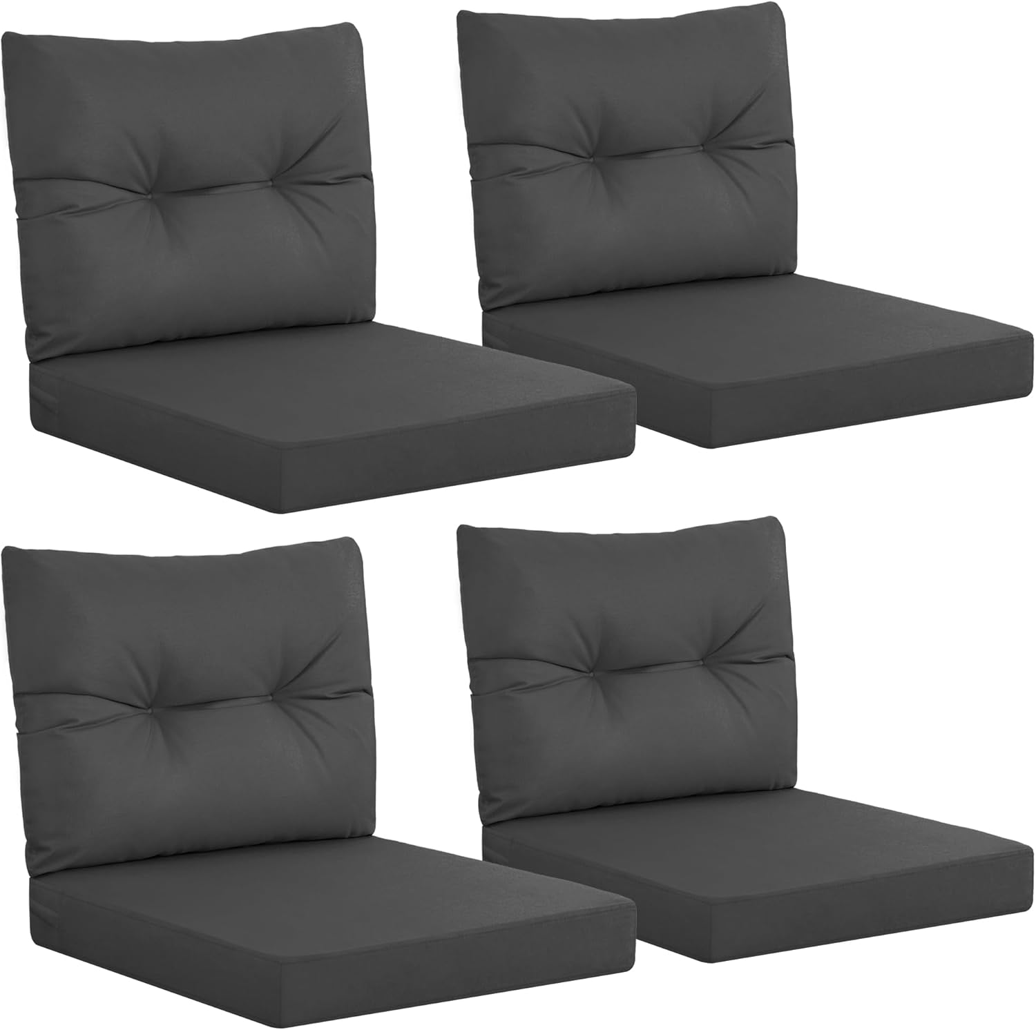 Outdoor Furniture Cushions 24 X 24 - Tuinmeubilair voor buiten, donkergrijze kussenset van