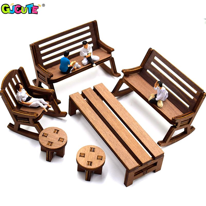 Bistro Table Set - 1:12 Poppenhuis Mini Park Tafelstoel Miniatuur
