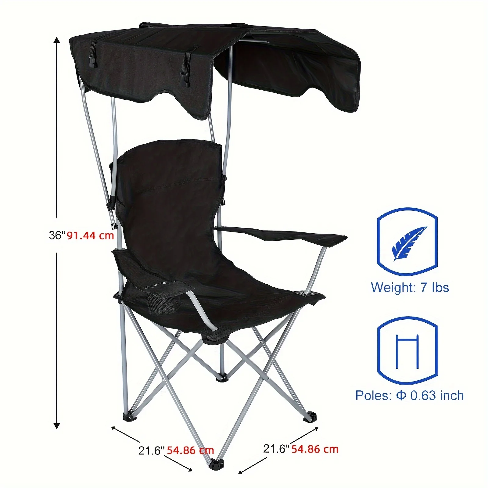 Outdoor Furniture Sunbrella - Luifel Fauteuil Met Zonnescherm Voor Kamperen,