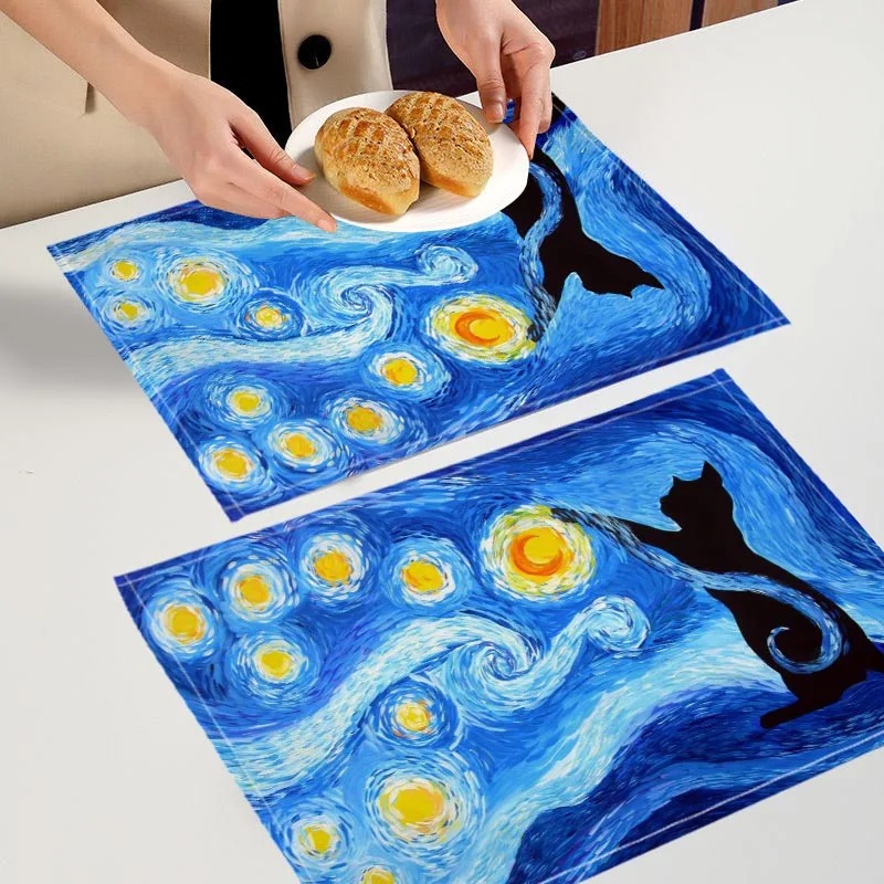 Outdoor Furniture Dining - Van Gogh Art Style Placemat, Schaalonderlegger