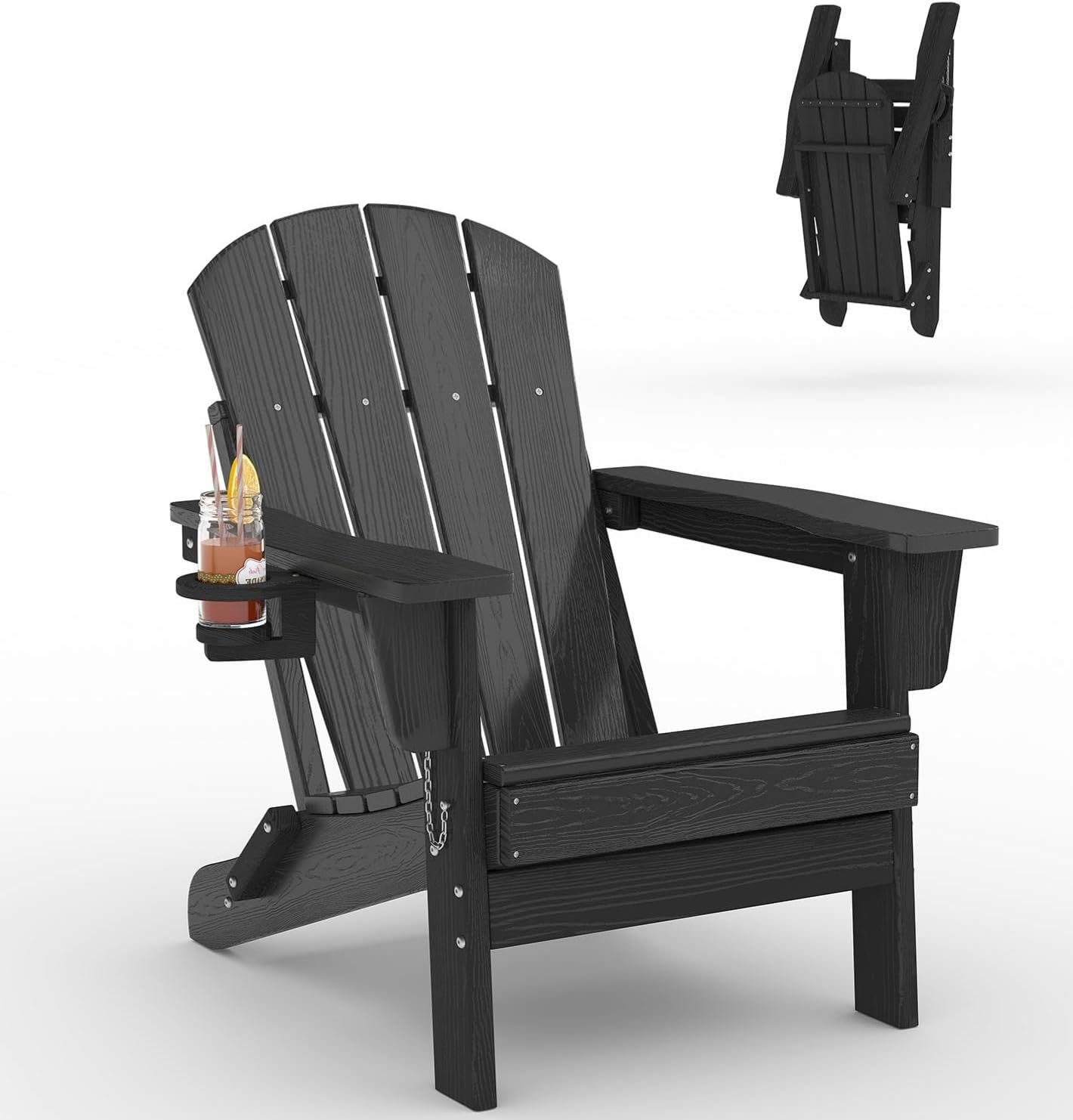 Outdoor Furniture And Fire Pit - Opvouwbare Adirondack stoel van HDPE plastic,