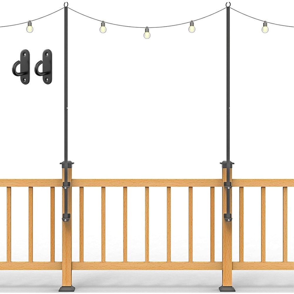 Outdoor Furniture In - 2-pack lichtslingerpalen - roestvrijstalen 1,8 m