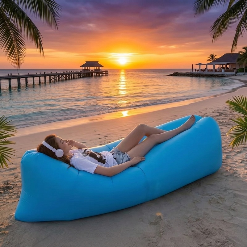 Outdoor Furniture Small - Draagbare opblaasbare luchtbank, snel opblaasbare waterdichte