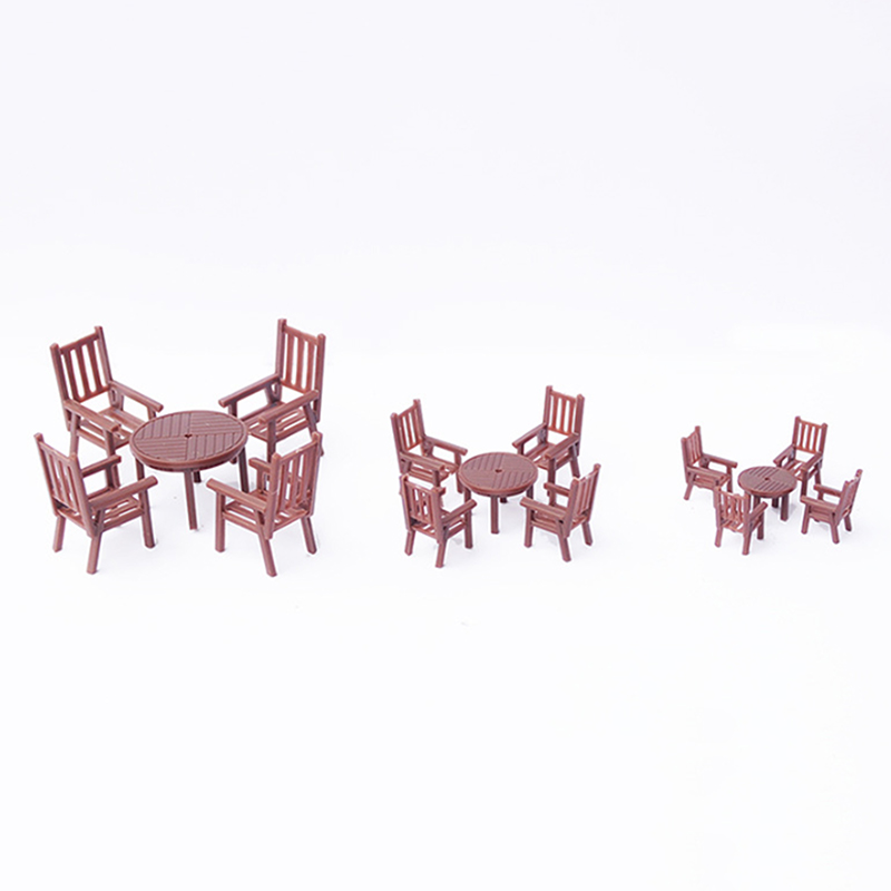 Bistro Table Set - Poppenhuis miniatuur dubbele tafel stoel ronde