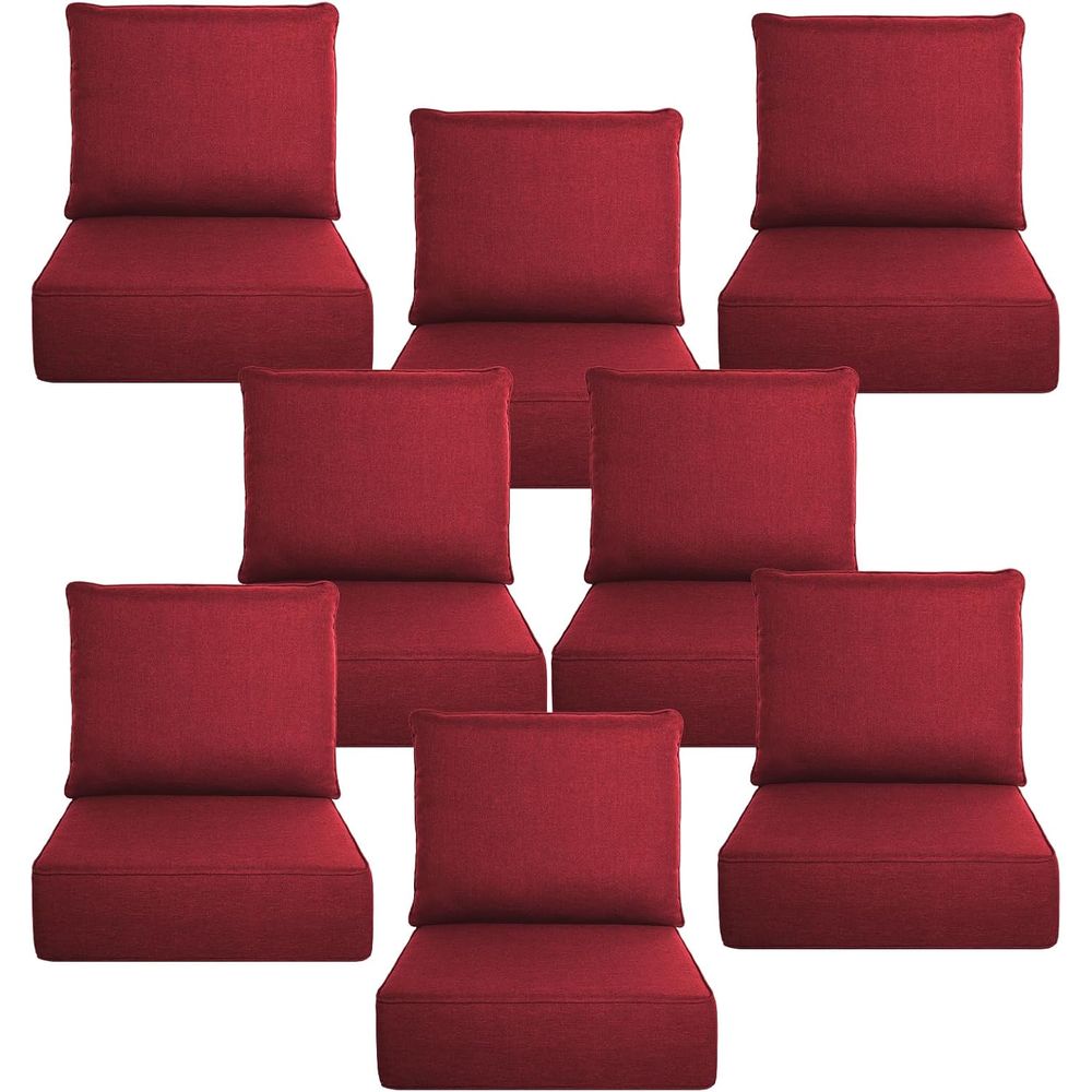 Outdoor Furniture Cushions 24 X 24 - Luxe 6 inch dikke buitenkussenset 8-24x24