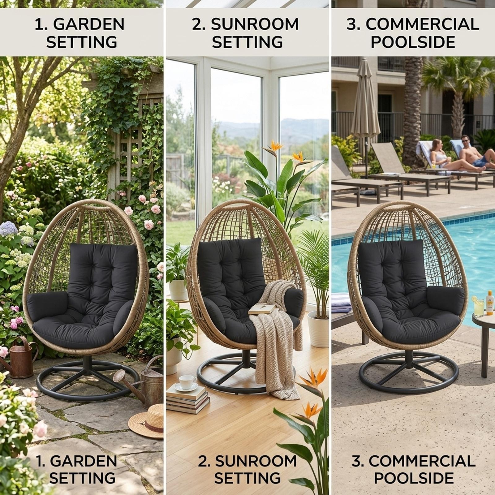 Hanging Egg Chair - Ei-vormig stoelkussen, universeel zacht gevuld schommelstoelkussen