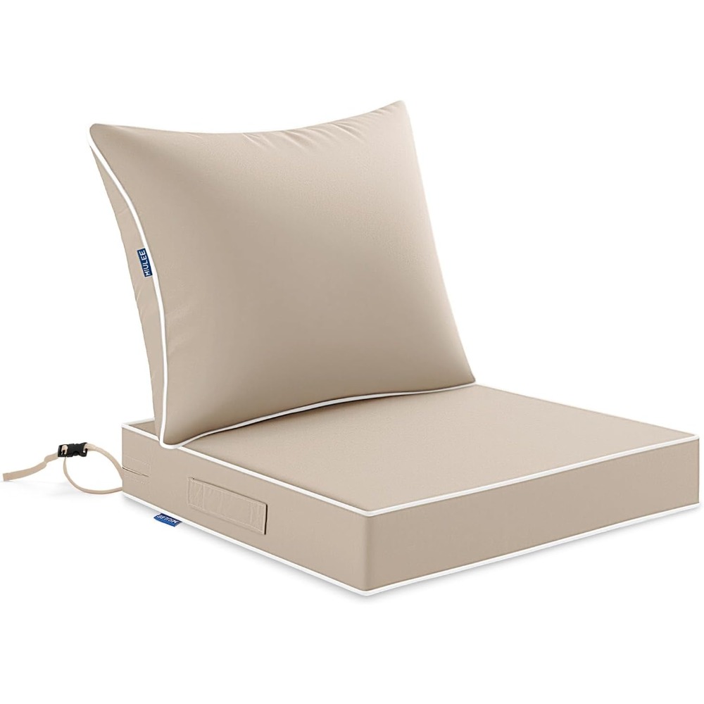 Outdoor Furniture Cushions 24 X 24 - Beige buitenkussen 24x24 inch, waterdicht &