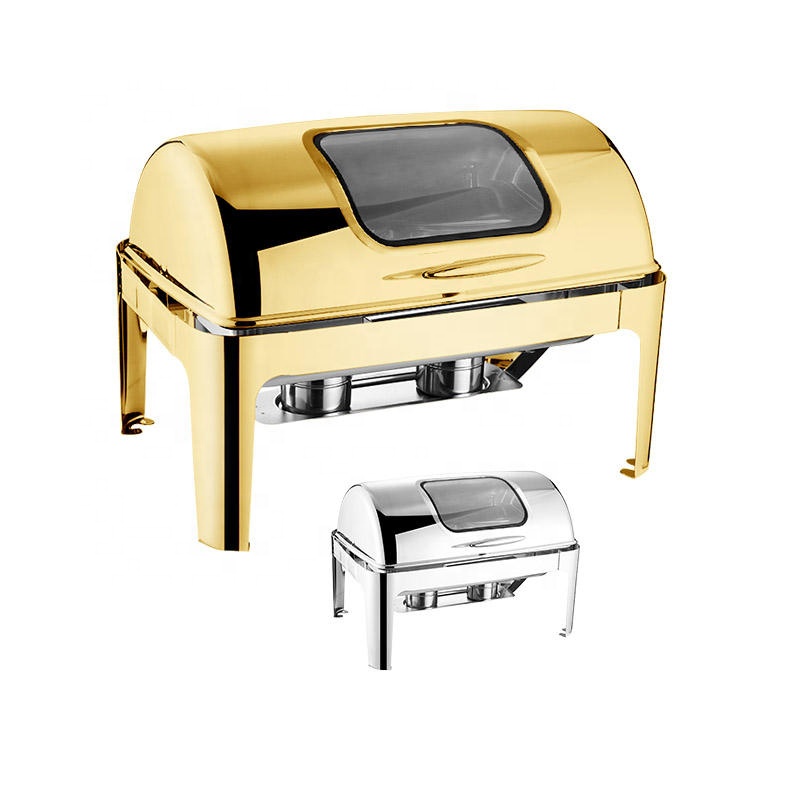 Bistro Table Set - Luxe rechthoekige roll-top chafing dish van