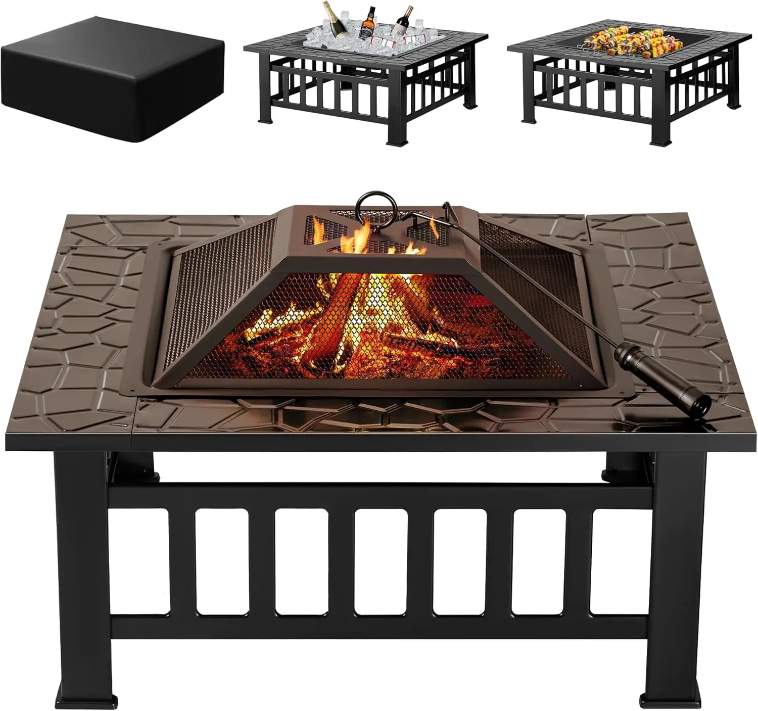 Outdoor Furniture And Fire Pit - Buitenhaard, 32 inch vuurtafel van metaal,