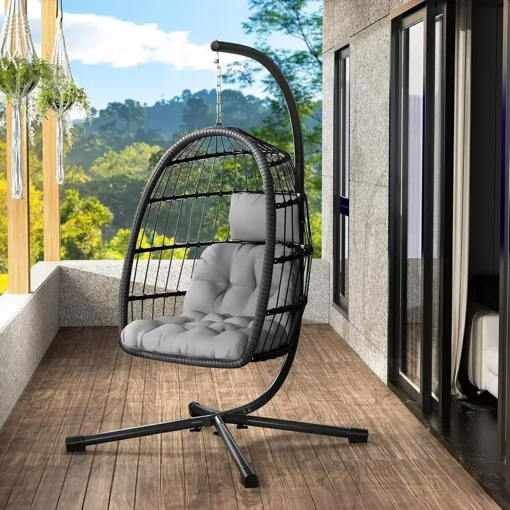 Hanging Egg Chair - Hangende eierschaalstoel van wicker voor buiten,