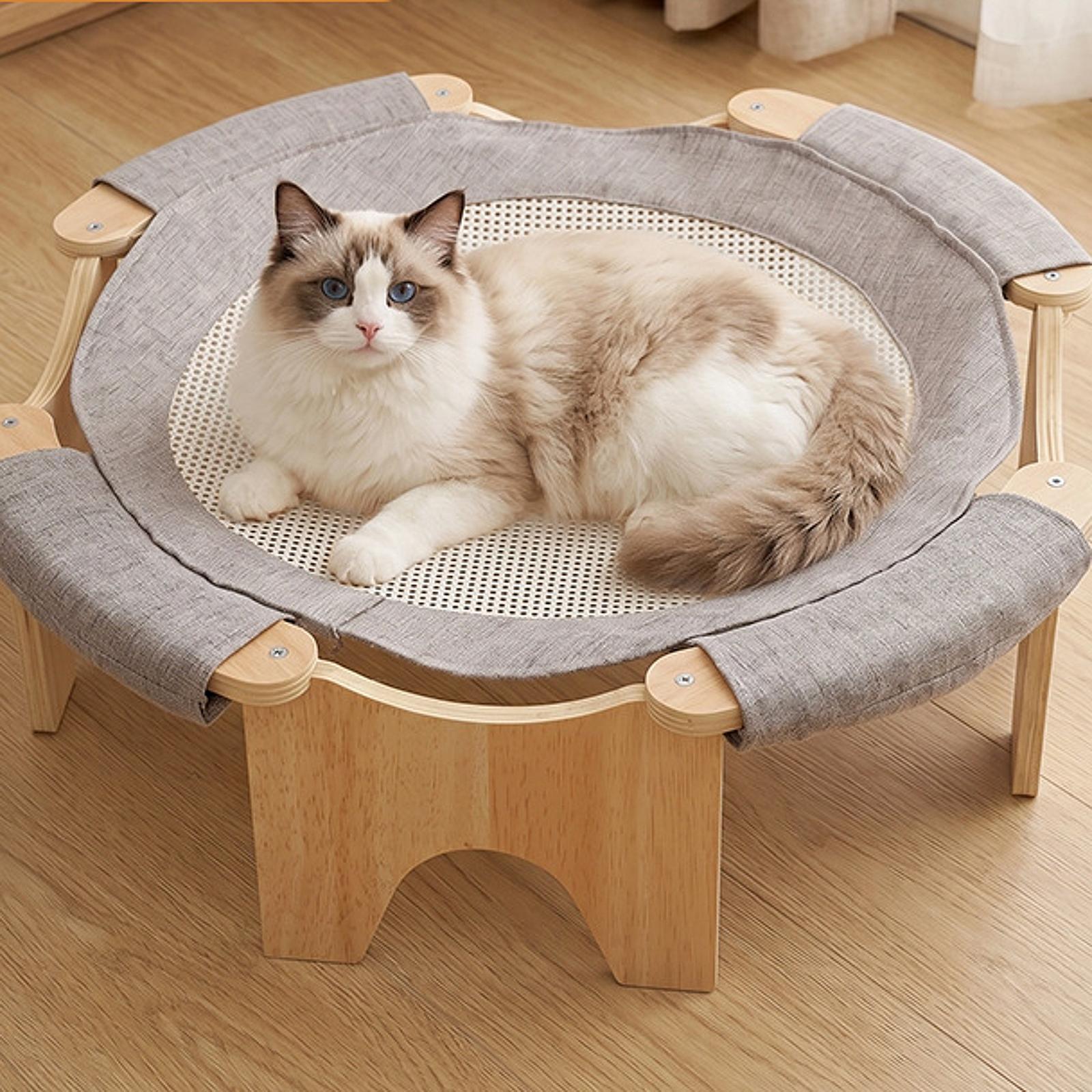 Outdoor Furniture Durable - Verhoogd hondenbed van hout, kattenhangmat, ademend