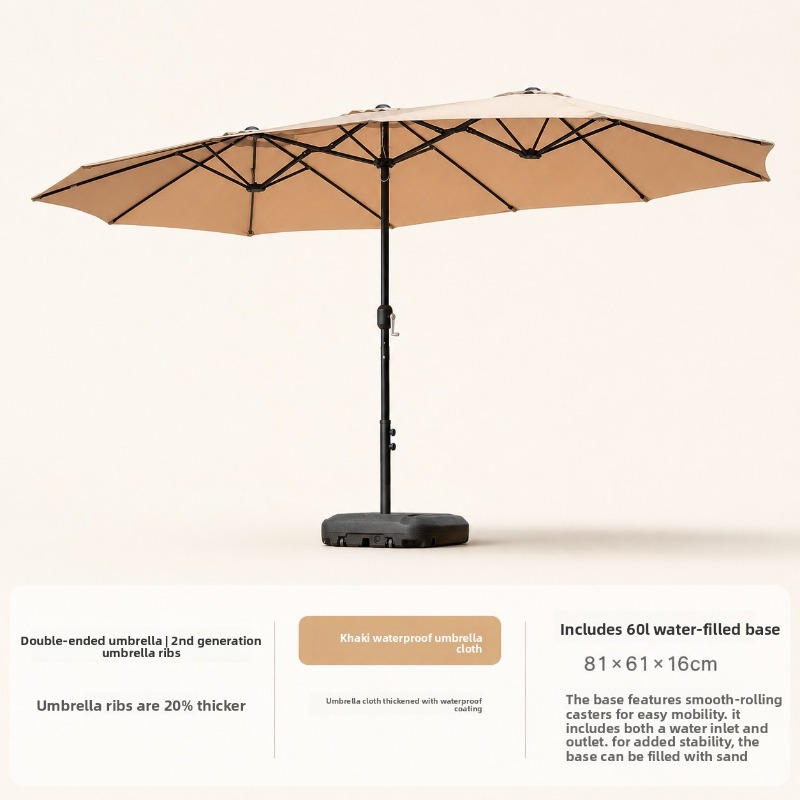 Outdoor Furniture Sunbrella - Buitenparasol met grote centrale paal, drievoudige