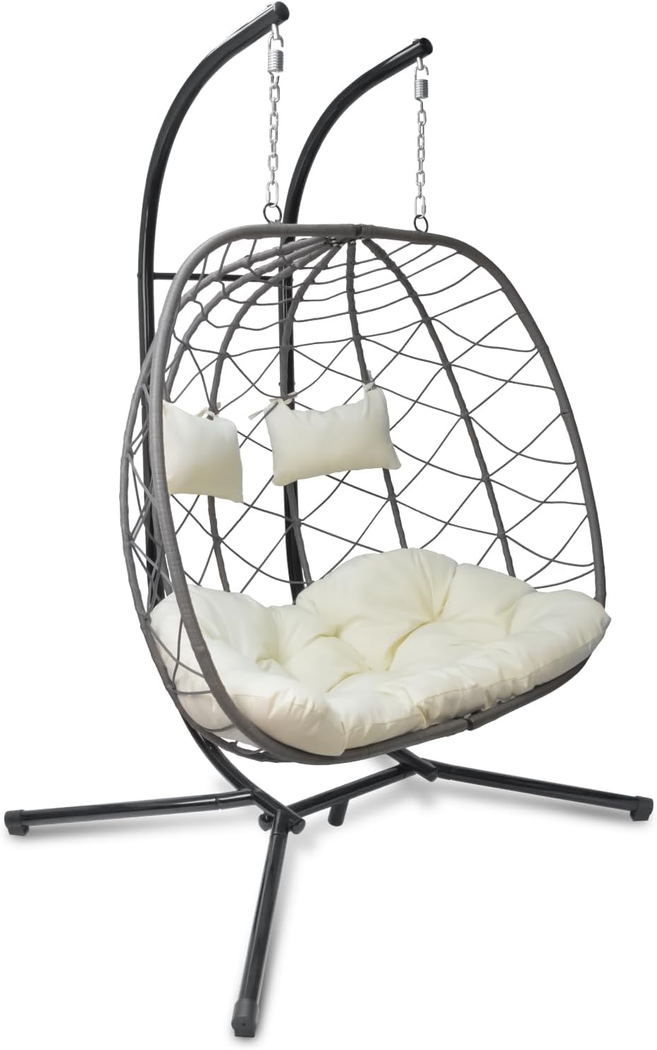 Hanging Egg Chair - Eierschommelstoel met standaard, hangende wicker hangstoelen