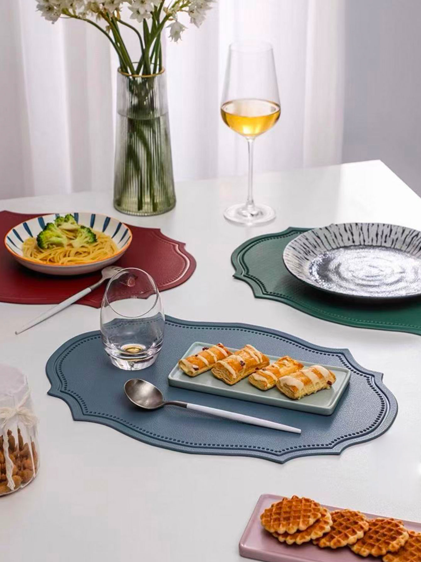 Outdoor Furniture Dining - Lederen placemat Ins-stijl eettafelmat Nordic creatieve