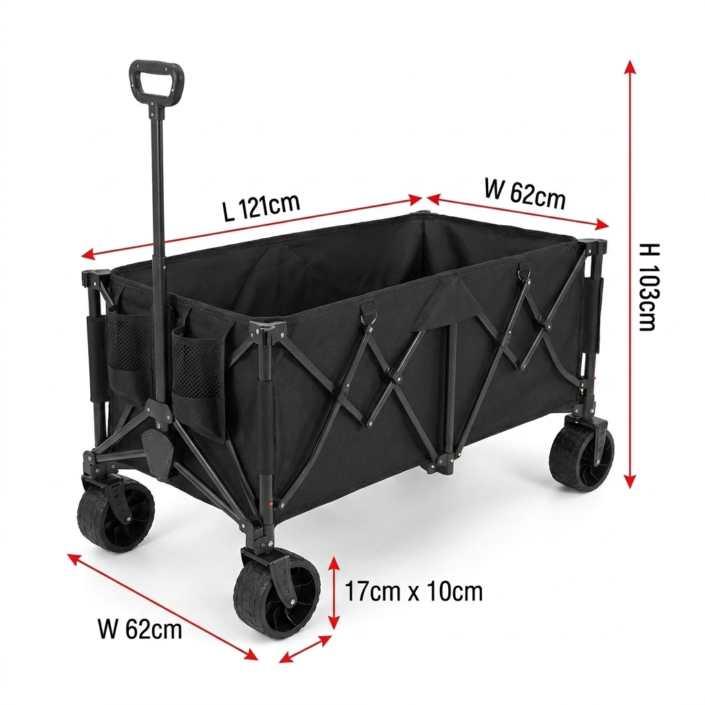 Outdoor Furniture Table - Krachtige opvouwbare aanhangwagen met 260L extra