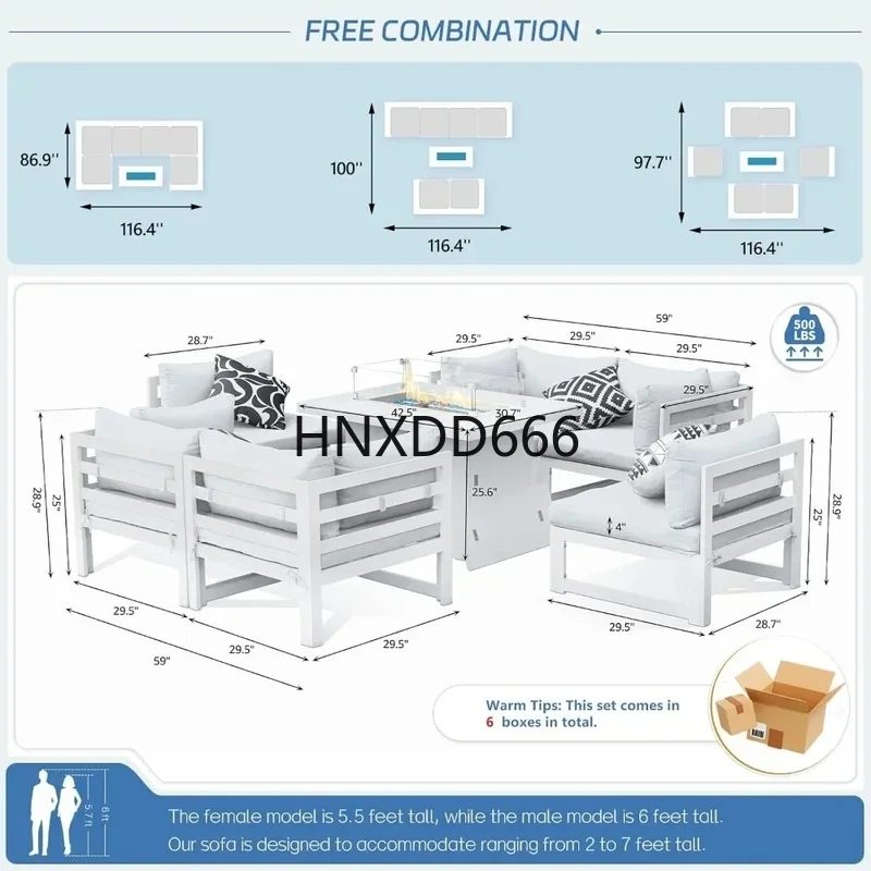 7-delige aluminium tuinset met - Outdoor Furniture And Fire Pit recensie en prijs