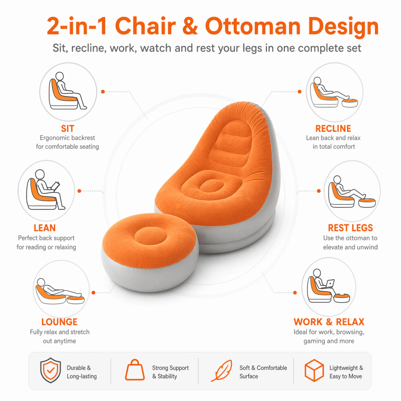 Opblaasbare Lazy Sofa Set met  - Outdoor Furniture Small recensie en prijs