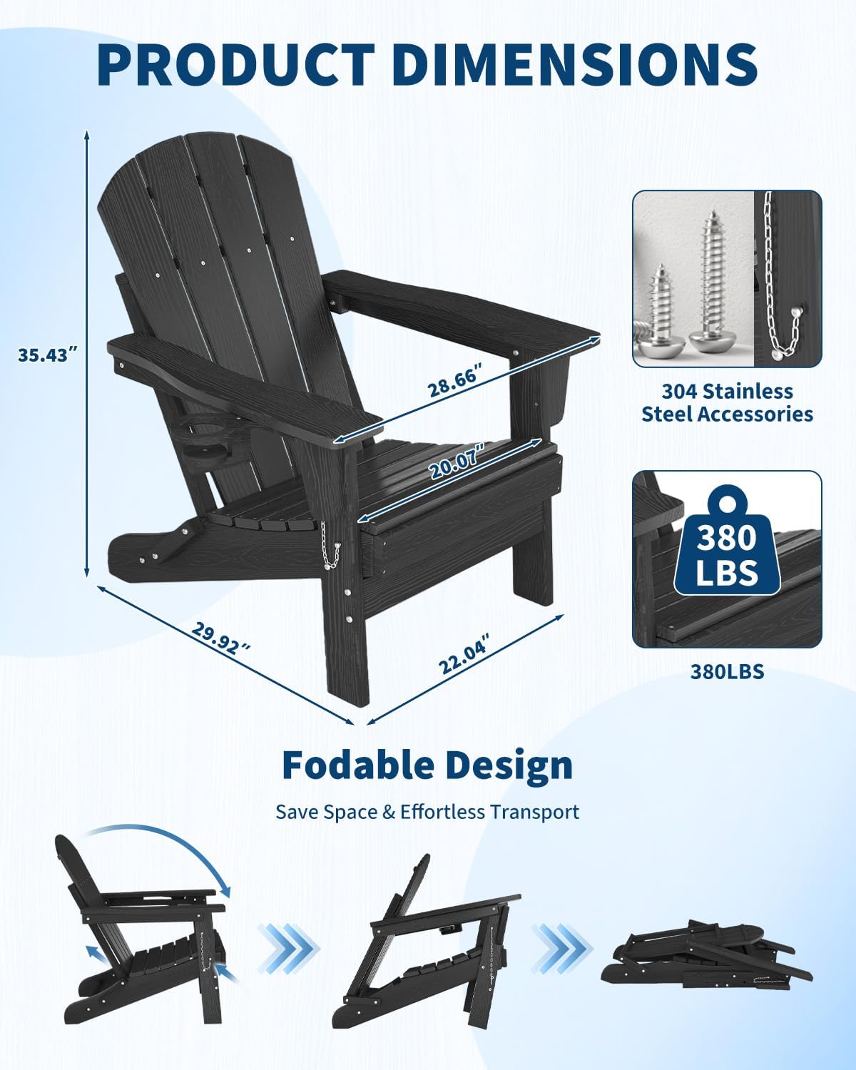 Opvouwbare Adirondack stoel va - Outdoor Furniture And Fire Pit recensie en prijs