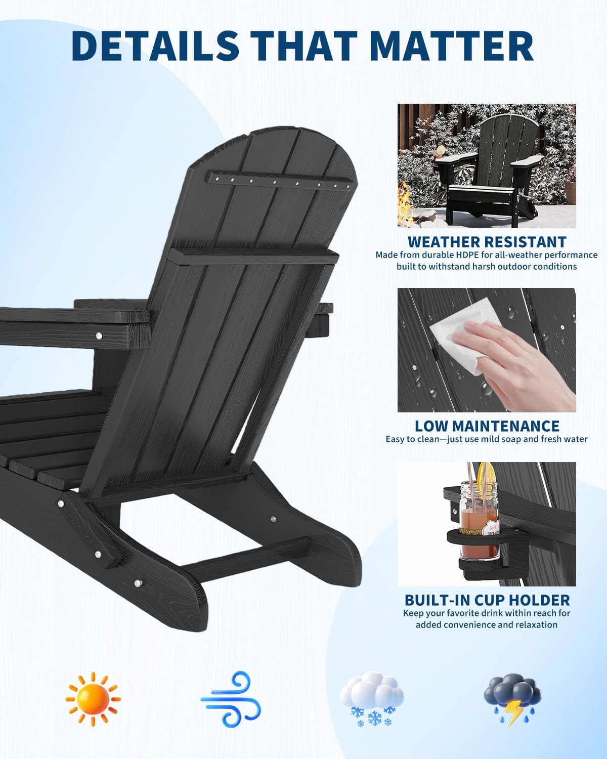 Opvouwbare Adirondack stoel va - Outdoor Furniture And Fire Pit recensie en prijs