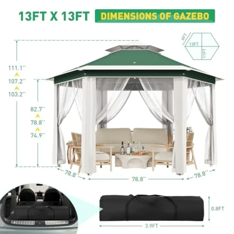 13'x13' Pop-up Gazebo Zeshoeki - Gazebo Pop Up recensie en prijs