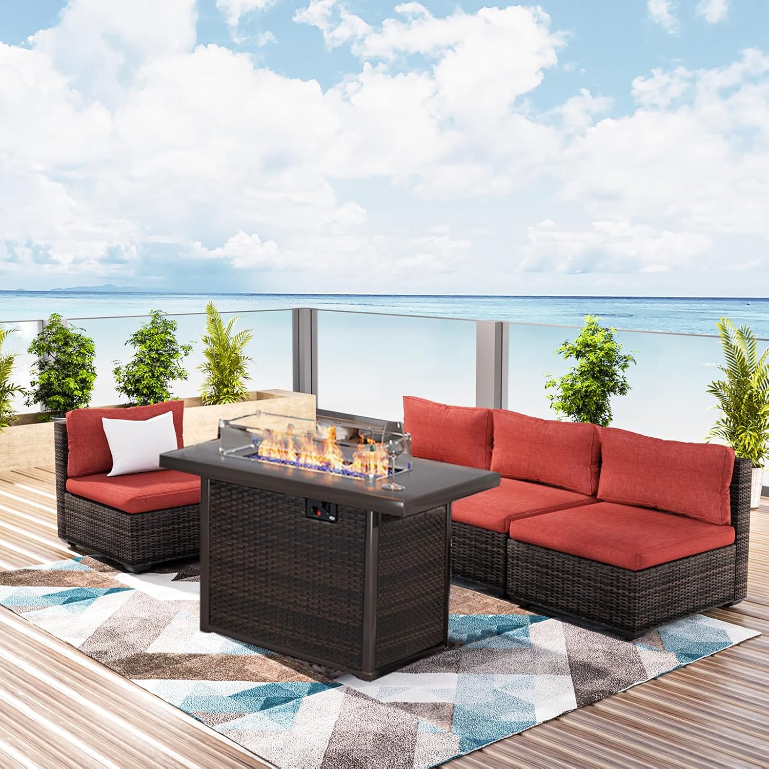 Tuinmeubelset met vuurtafel, b - Outdoor Furniture With Fire Pit Table recensie en prijs