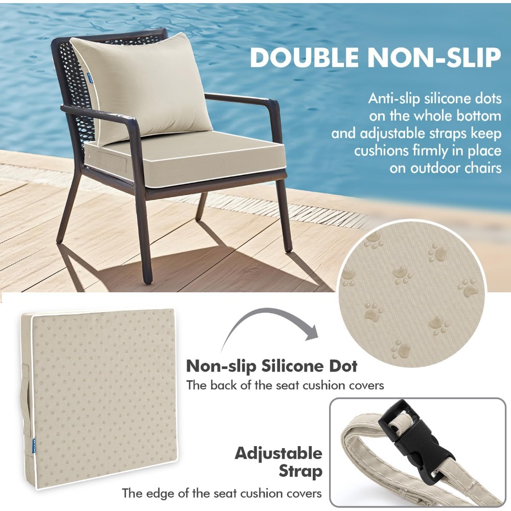Beige buitenkussen 24x24 inch, - Outdoor Furniture Cushions 24 X 24 recensie en prijs