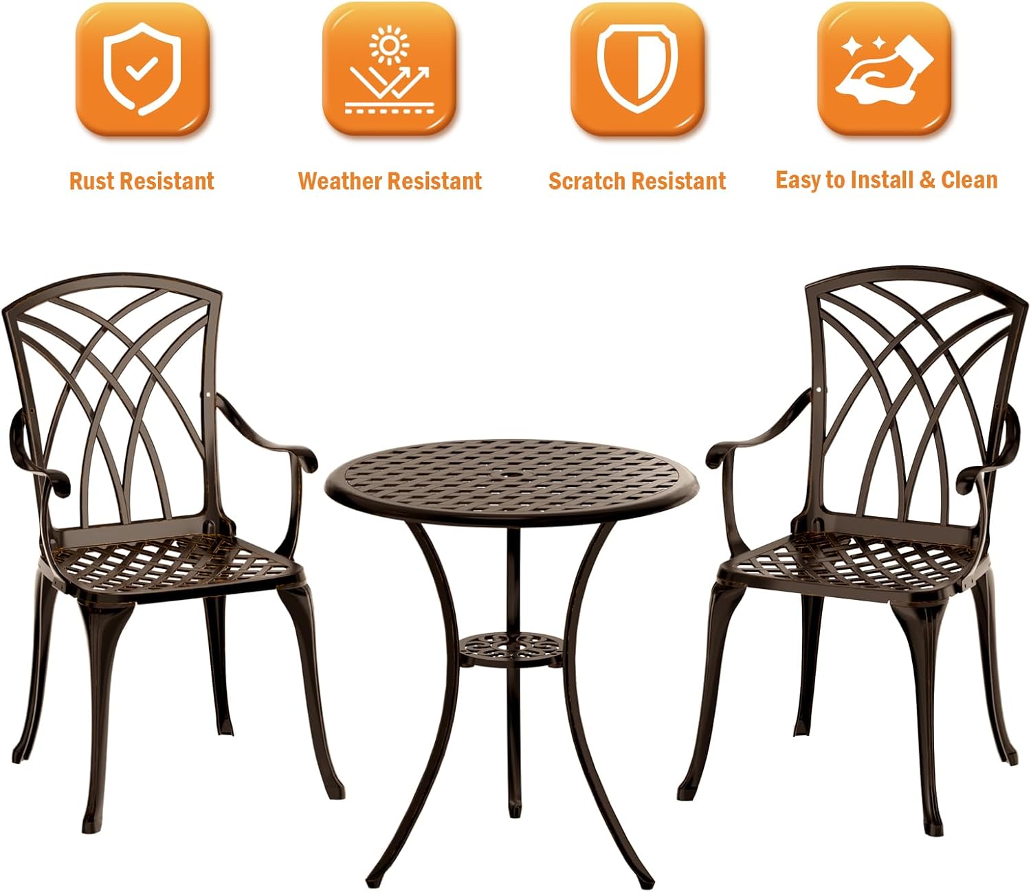 Bronzen gegoten aluminium 3-de - Bistro Table Set recensie en prijs