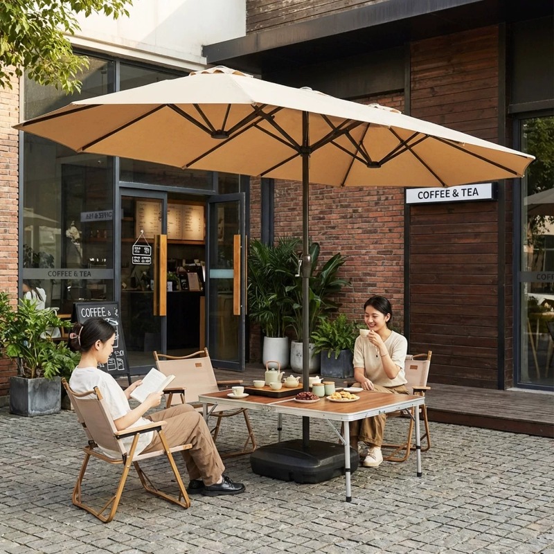 Buitenparasol met grote centra - Outdoor Furniture Sunbrella recensie en prijs