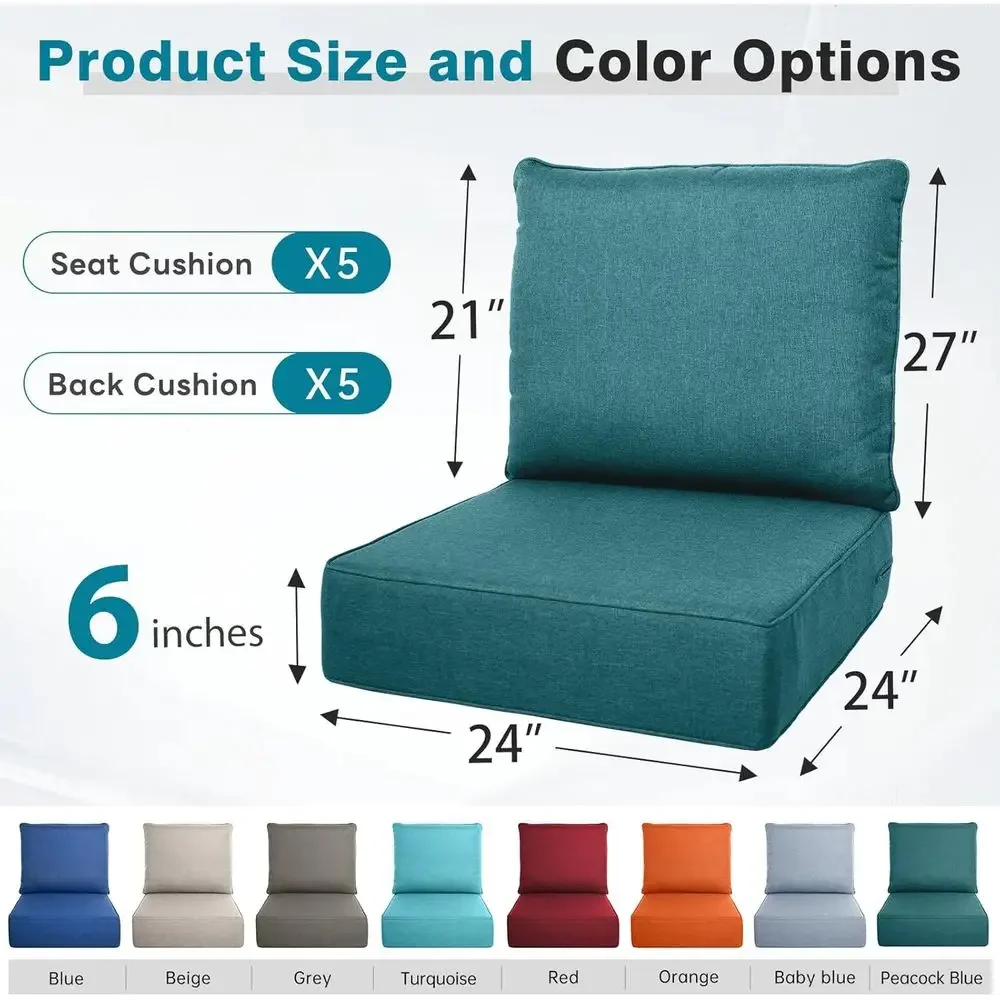 6-delige dikke buitenkussenset - Outdoor Furniture Cushions 24 X 24 recensie en prijs