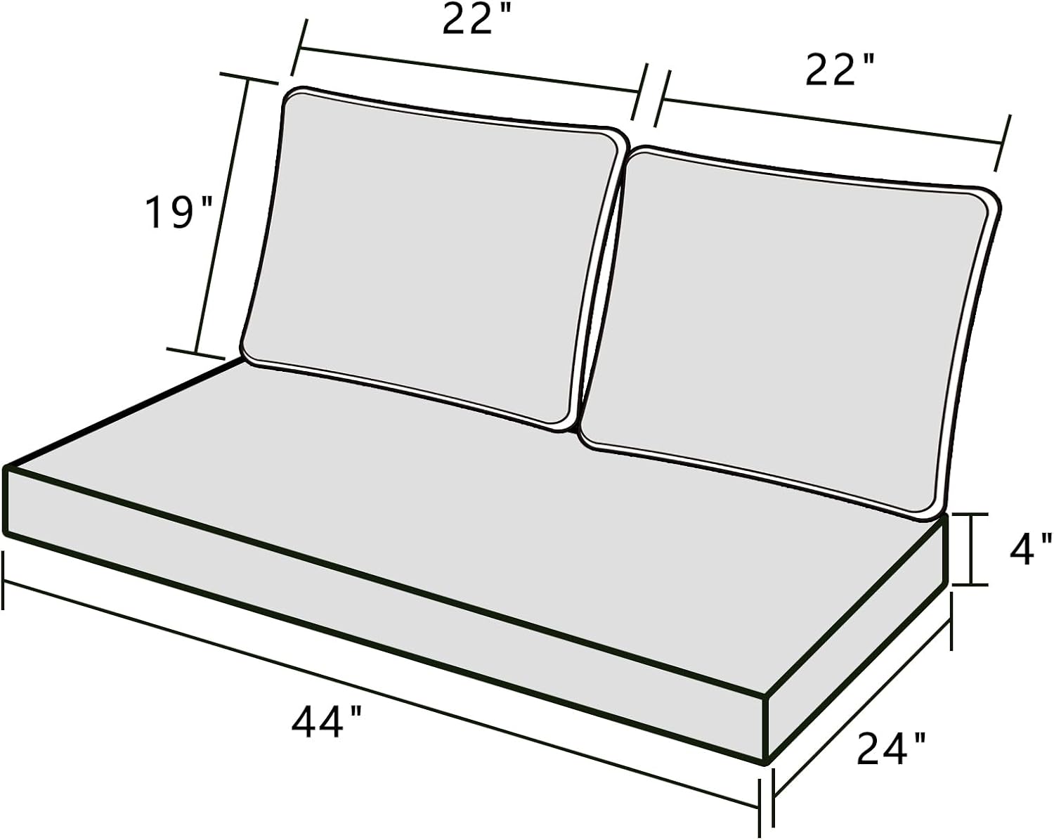 Buitenbankkussenset 44 x 24 in - Outdoor Furniture Cushions 24 X 24 recensie en prijs