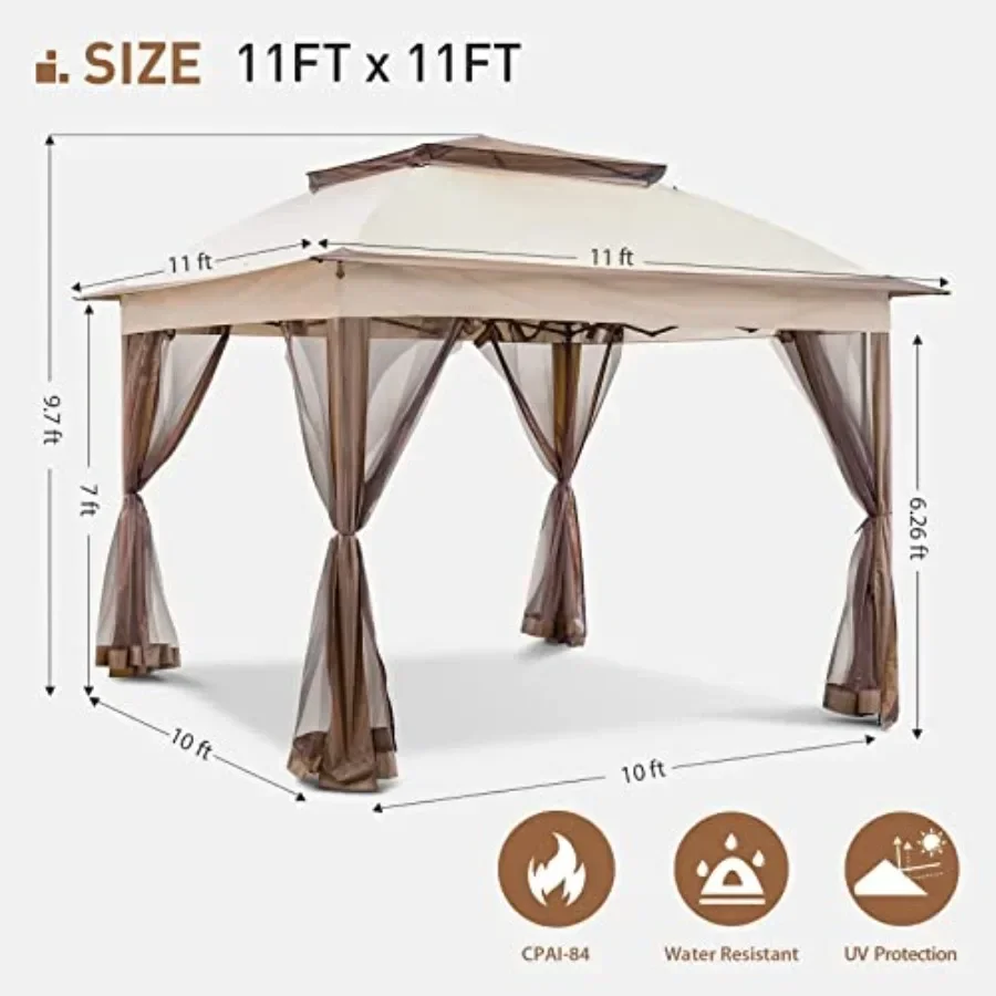 11'x11' Pop-up Gazebo voor pat - Gazebo Pop Up recensie en prijs