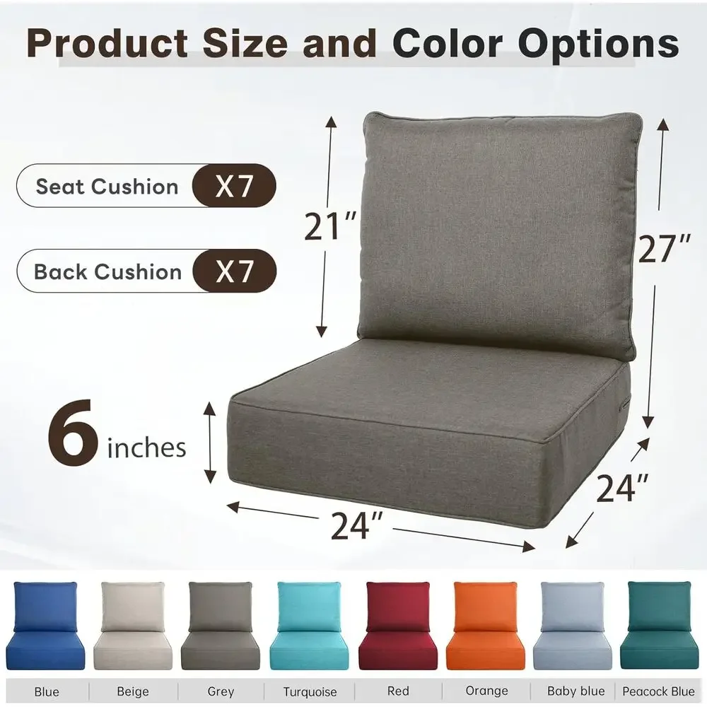 6-delige dikke buitenkussenset - Outdoor Furniture Cushions 24 X 24 recensie en prijs