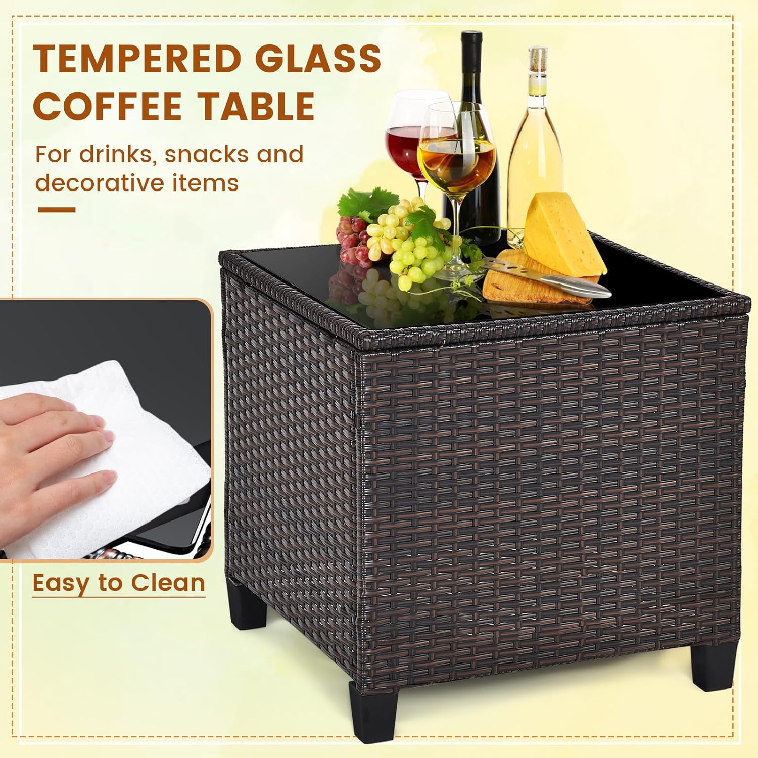 Marineblauwe rotan wicker 3-de - Bistro Table Set recensie en prijs