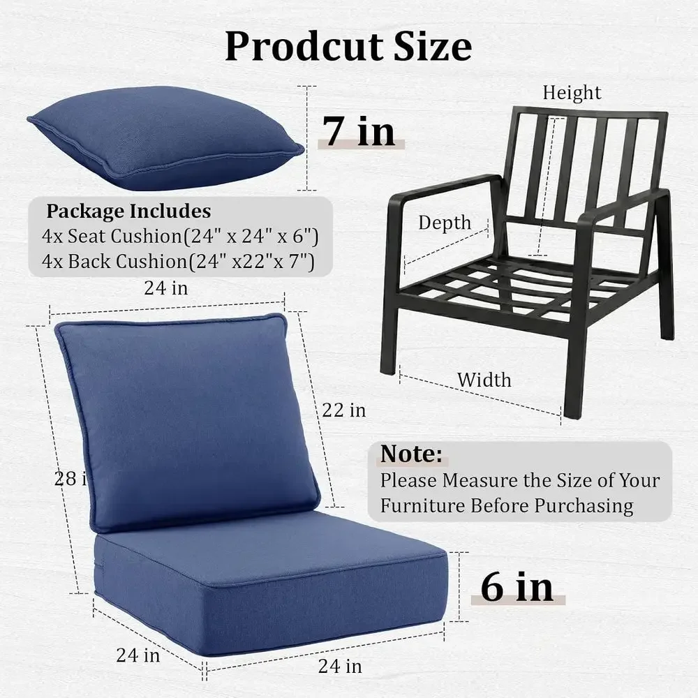 6 dikke buitenstoelkussens, 24 - Outdoor Furniture Cushions 24 X 24 recensie en prijs