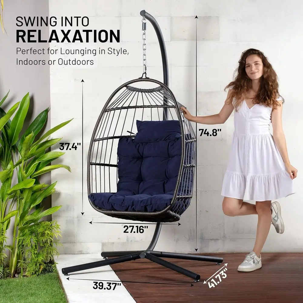Hangstoel van wicker en rotan  - Hanging Egg Chair recensie en prijs