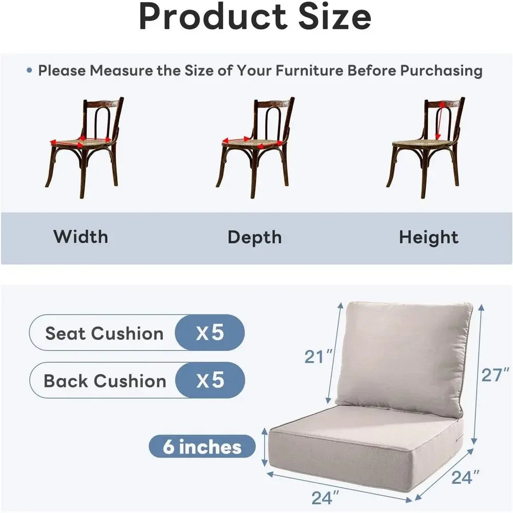 6 dikke buitenstoelkussens (5- - Outdoor Furniture Cushions 24 X 24 recensie en prijs